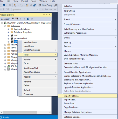 Uploading Csv Sample Table File Data To Sql Server